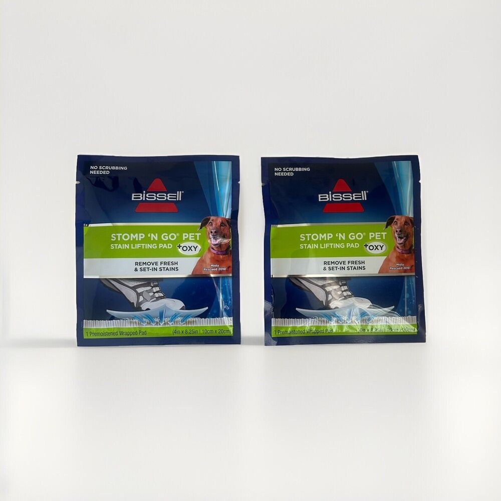 Lot of 2 New Bissell Stomp N Go Pet Stain Lifting Pads +Oxy SEALED